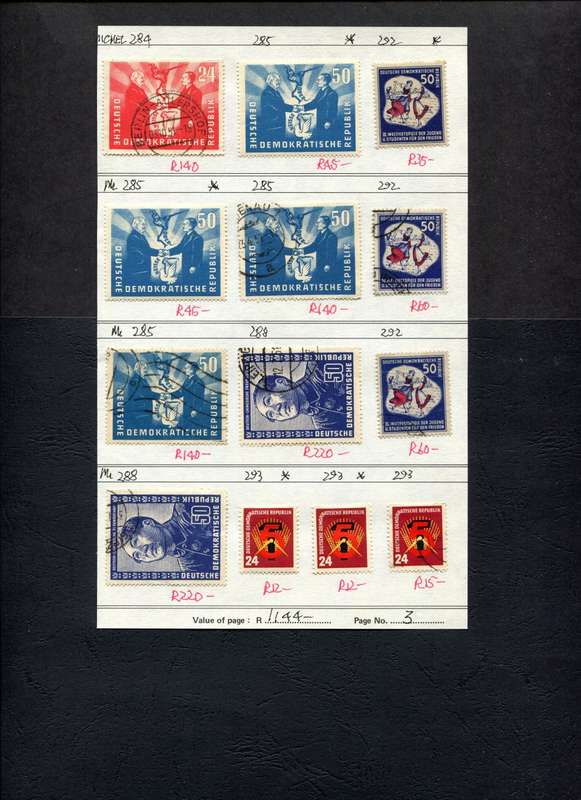 Germany - 13 Stamps Mounted On Old Approval Page