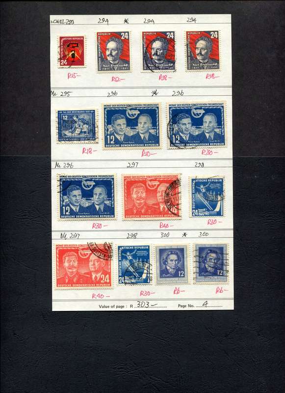 Germany - 14 Stamps Mounted On Old Approval Page