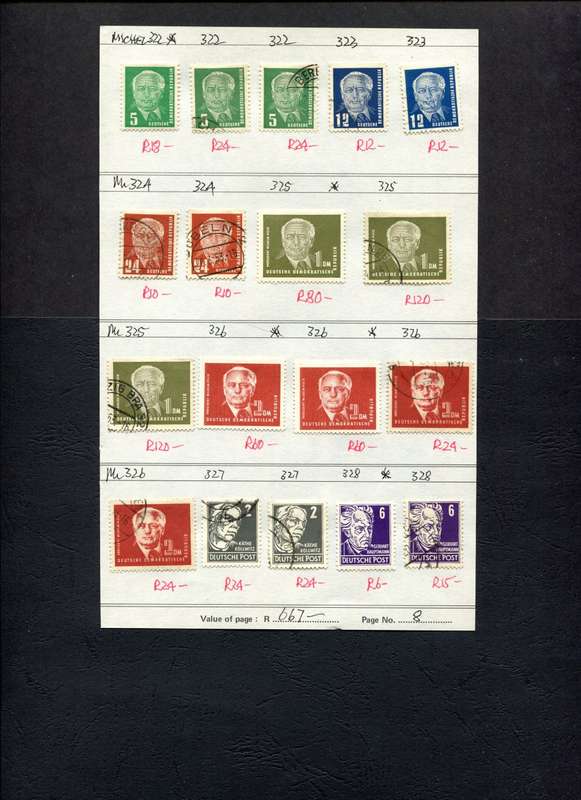 Germany - 18 Stamps Mounted On Old Approval Page