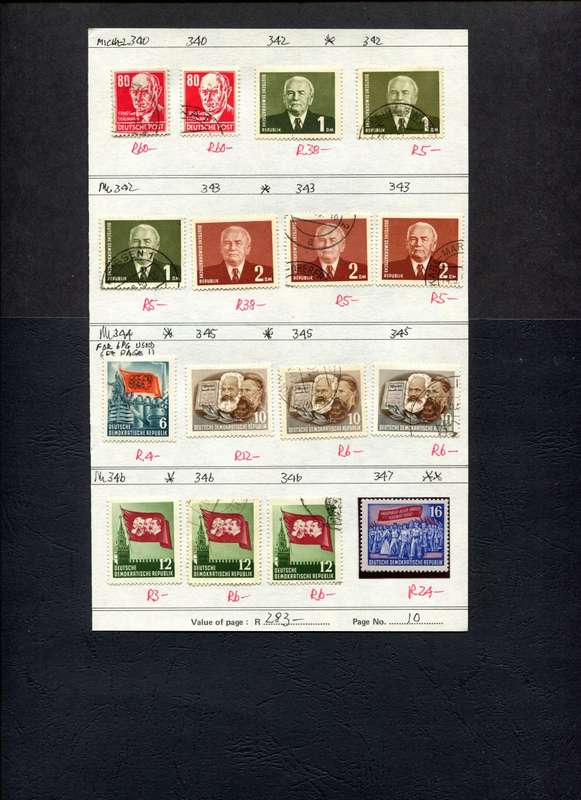 Germany - 16 Stamps Mounted On Old Approval Page
