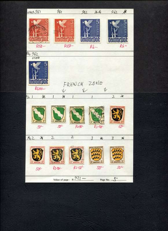 Germany - 15 Stamps Mounted On Old Approval Page