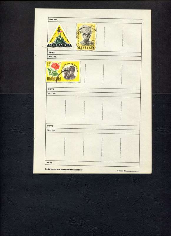 Malaya - 3 Stamps Mounted (Hinged) On Old Approval Page