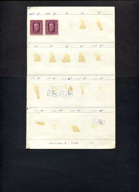 Czechoslovakia - 2 Stamps Mounted (Hinged) On Old Approval Page