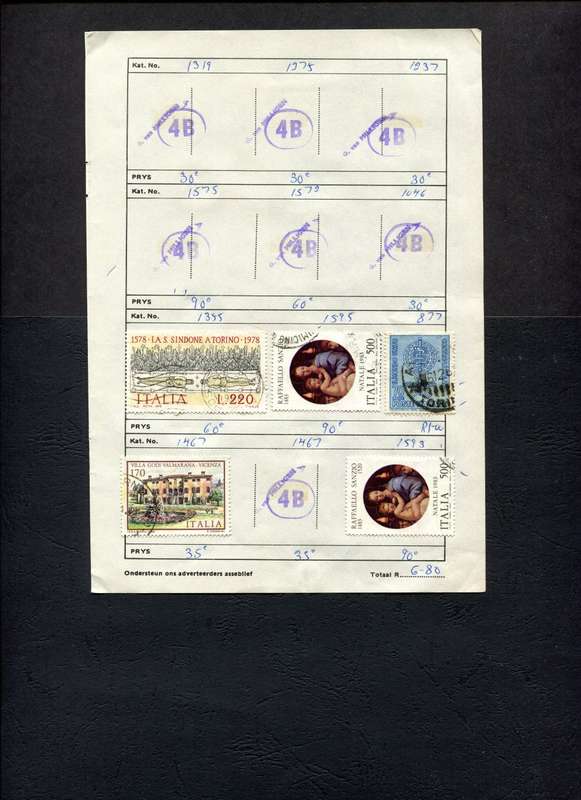 Italy - 5 Stamps Mounted (Hinged) On Old Approval Page