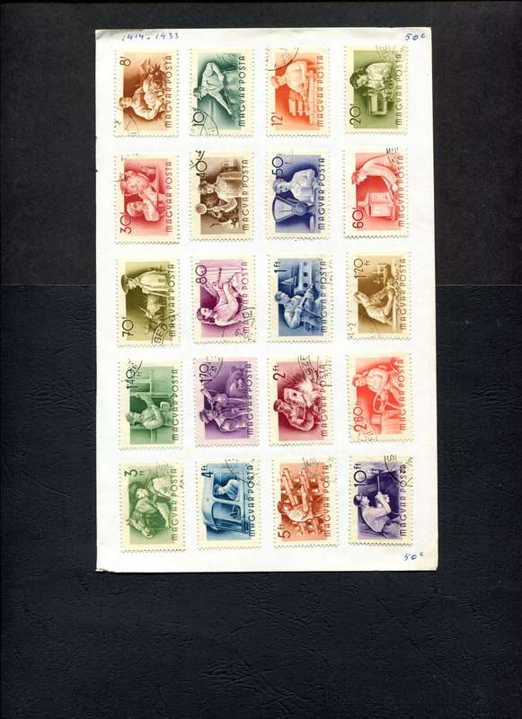 Hungary - 20 Stamps Mounted (Hinged) On Old Approval Page