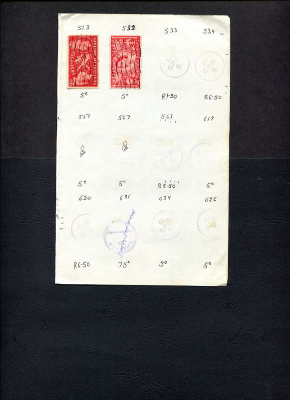 Great Britain - 2 Stamps Mounted (Hinged) On Old Approval Page