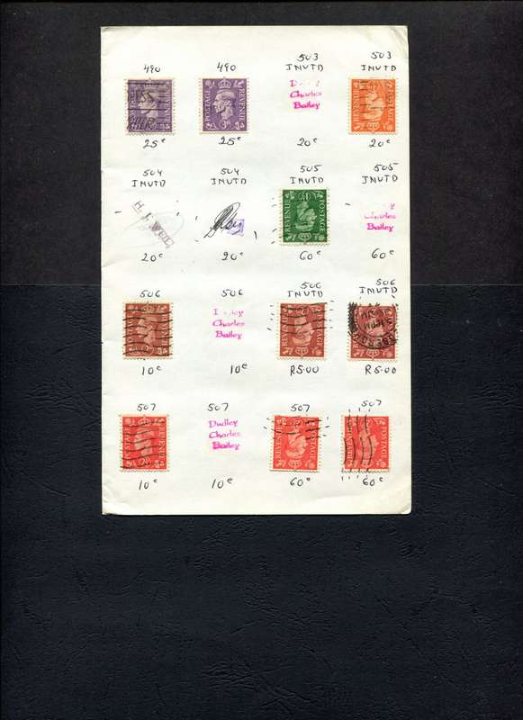 Great Britain - 10 Stamps Mounted (Hinged) On Old Approval Page