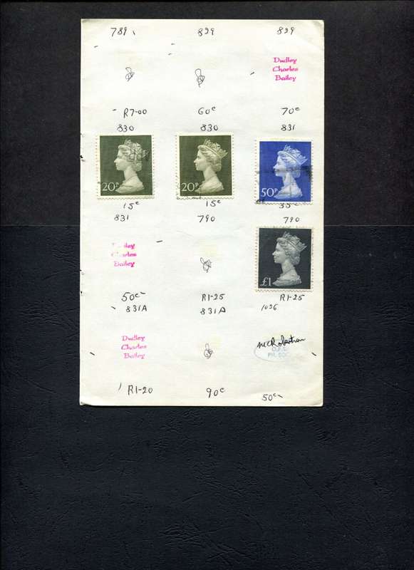 Great Britain - 4 Stamps Mounted (Hinged) On Old Approval Page