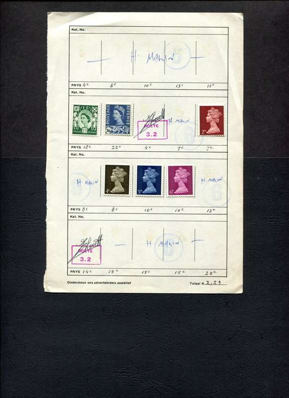 Great Britain - 6 Stamps Mounted (Hinged) On Old Approval Page