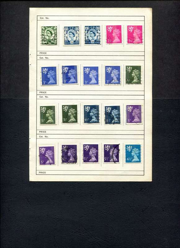 Great Britain - 20 Stamps Mounted (Hinged) On Old Approval Page