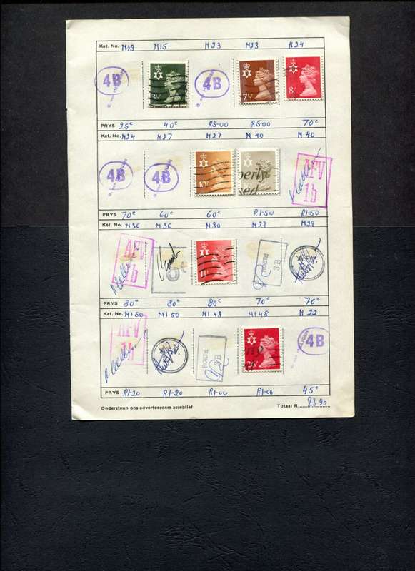 Great Britain - 7 Stamps Mounted (Hinged) On Old Approval Page