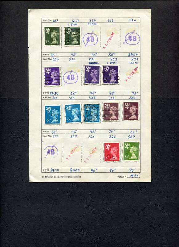 Great Britain - 12 Stamps Mounted (Hinged) On Old Approval Page
