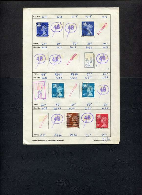 Great Britain - 6 Stamps Mounted (Hinged) On Old Approval Page