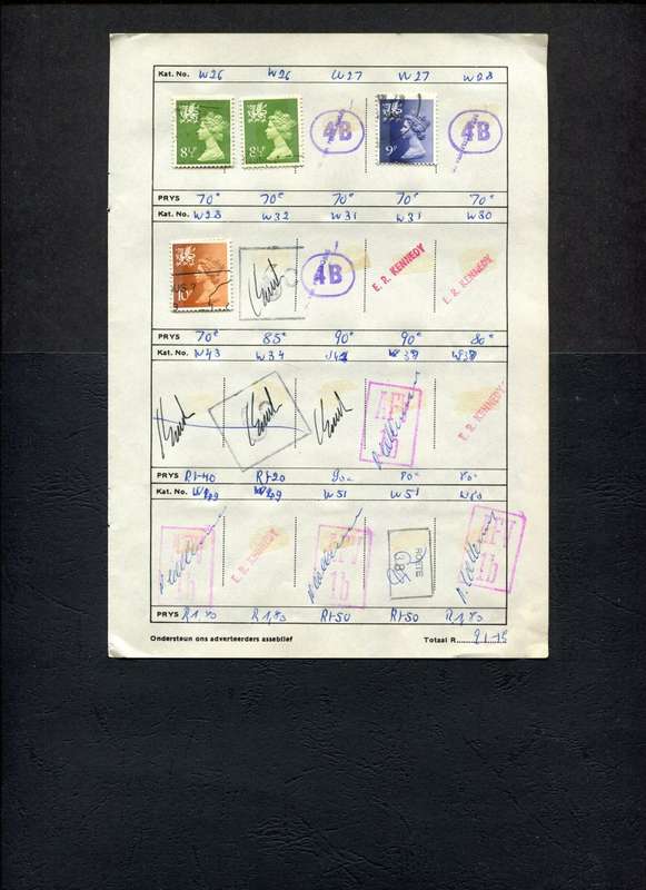 Great Britain - 4 Stamps Mounted (Hinged) On Old Approval Page
