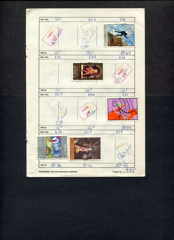 Ireland - 5 Stamps Mounted (Hinged) On Old Approval Page