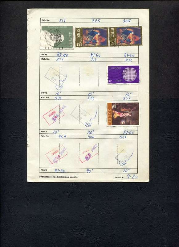Ireland - 5 Stamps Mounted (Hinged) On Old Approval Page