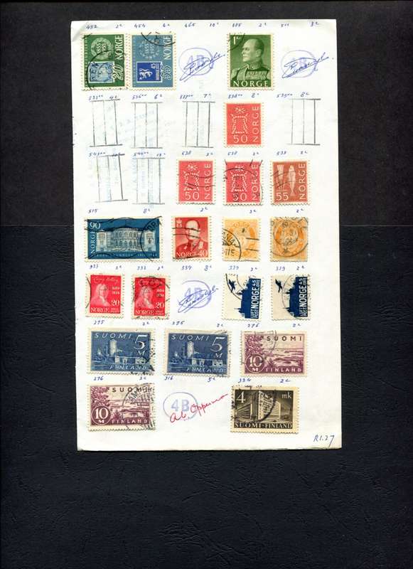 Norway/Finland - 20 Stamps Mounted (Hinged) On Old Approval Page