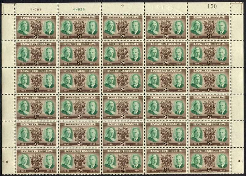 Southern Rhodesia - Part Sheet of 30 - MNH