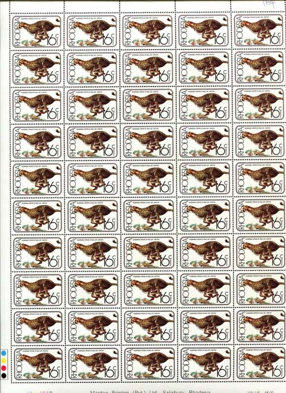 Rhodesia - Animals - Set of 4 Sheets of 50 - MNH - Some Folds and Writing In the Margin