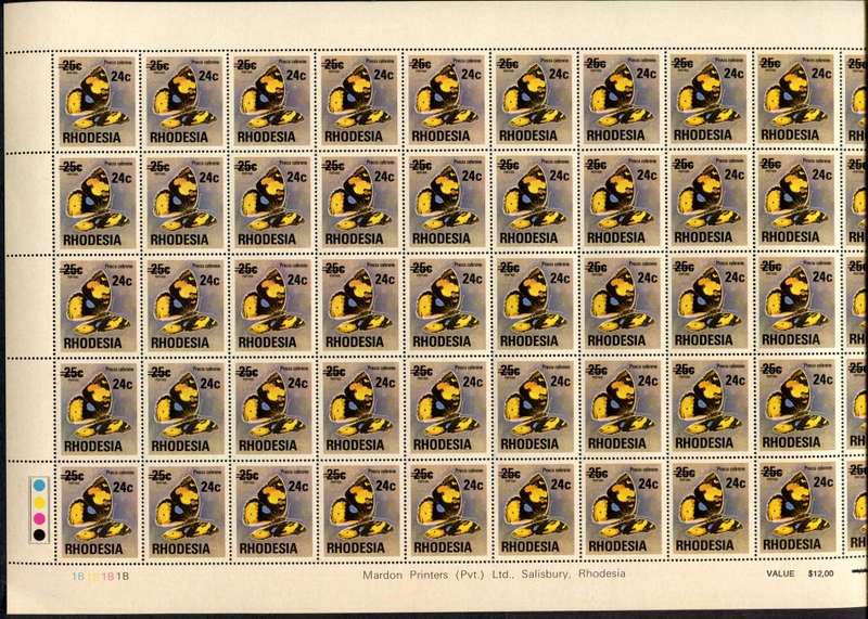 Rhodesia - 3 Sheets of 50 - MNH - Some Folds and Writing In the Margin