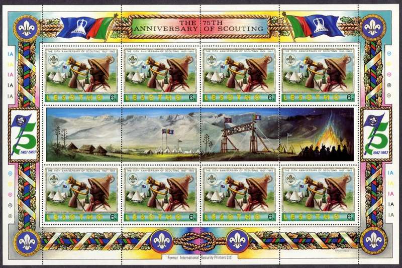 Lesotho - Scouts - Set of 5 Full Sheets of 8 - 1982 - MNH