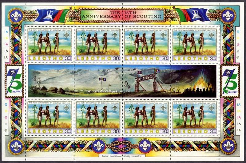 Lesotho - Scouts - Set of 5 Full Sheets of 8 - 1982 - MNH