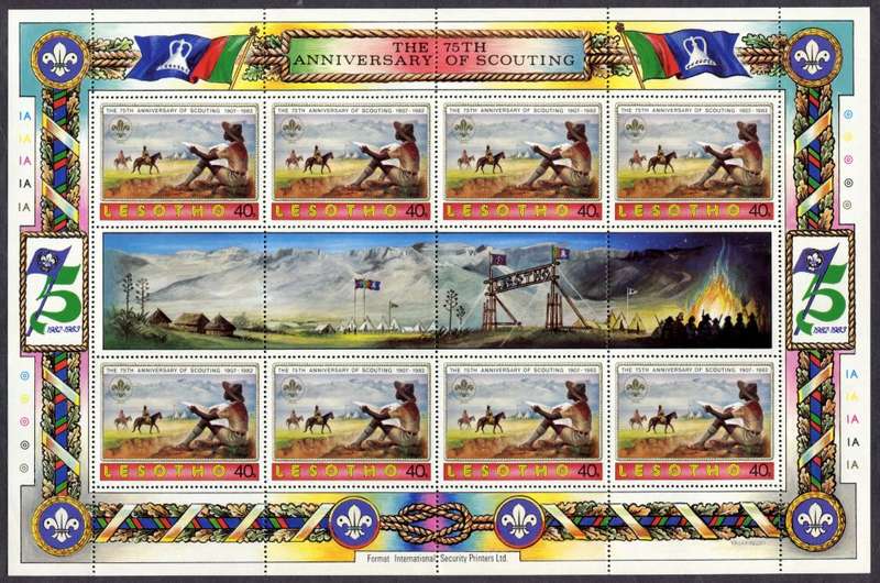 Lesotho - Scouts - Set of 5 Full Sheets of 8 - 1982 - MNH