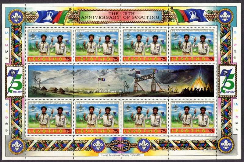 Lesotho - Scouts - Set of 5 Full Sheets of 8 - 1982 - MNH