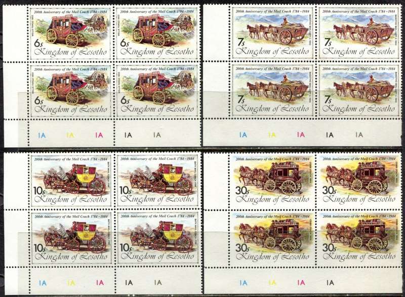Lesotho - 4 Control Blocks of 4 - 1984 - MNH