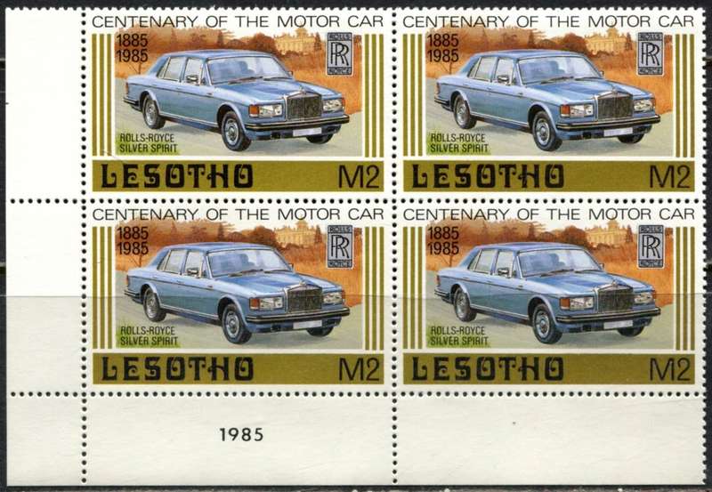 Lesotho - Cars - Set of 5 Blocks of 4 - 1985 - MNH