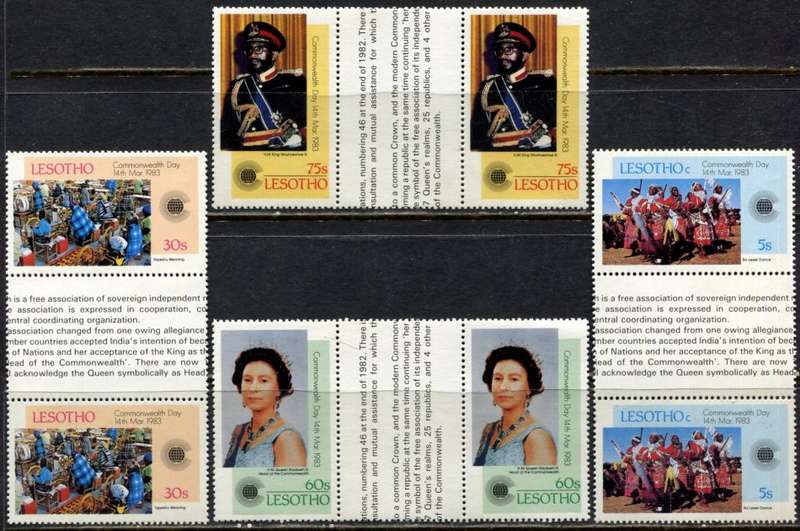 Lesotho - Set of 4 Gutter Pairs - 1983 - MNH