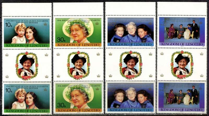 Lesotho - Set of 4 Gutter Pairs - 1985 - MNH