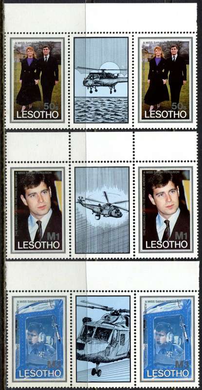 Lesotho - Set of 3 Gutter Pairs - 1986 - MNH