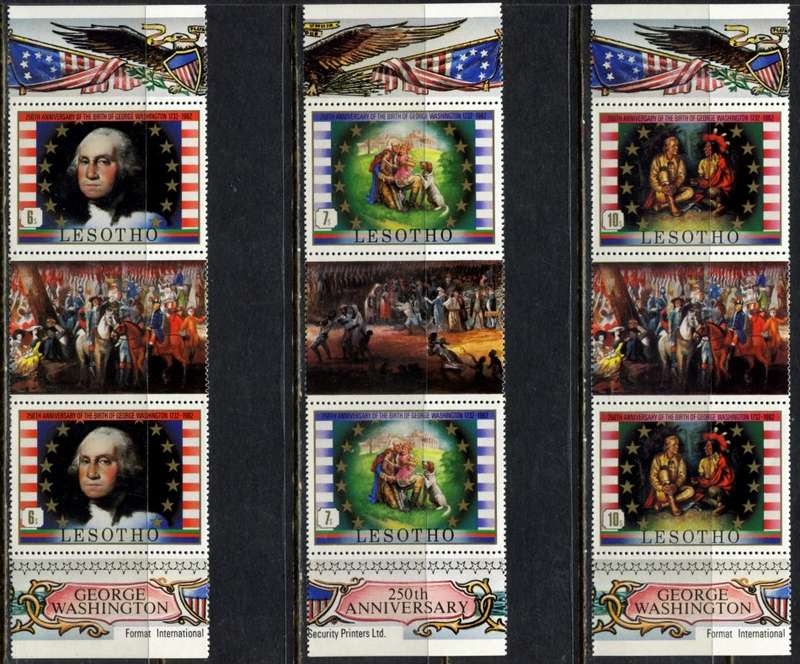 Lesotho - Set of 6 Gutter Pairs - 1982 - MNH