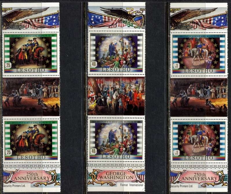 Lesotho - Set of 6 Gutter Pairs - 1982 - MNH