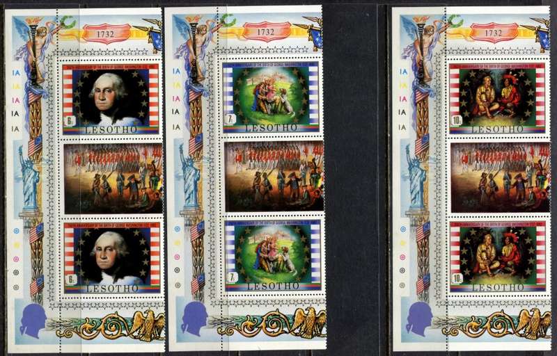 Lesotho - Set of 6 Gutter Pairs - 1982 - MNH