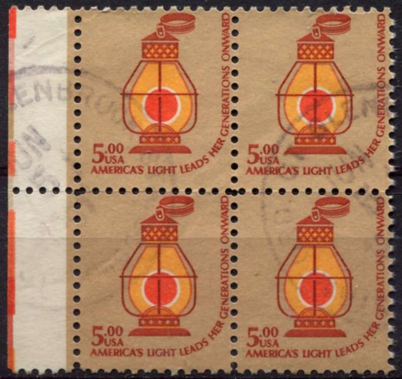 USA - $5 Block of 4 - 1975 - Used