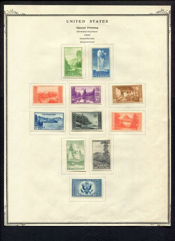 USA - 11 Stamps Mounted (Hinged) On Old Album Page