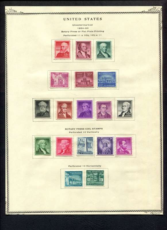 USA - 18 Stamps Mounted (Hinged) On Old Album Page