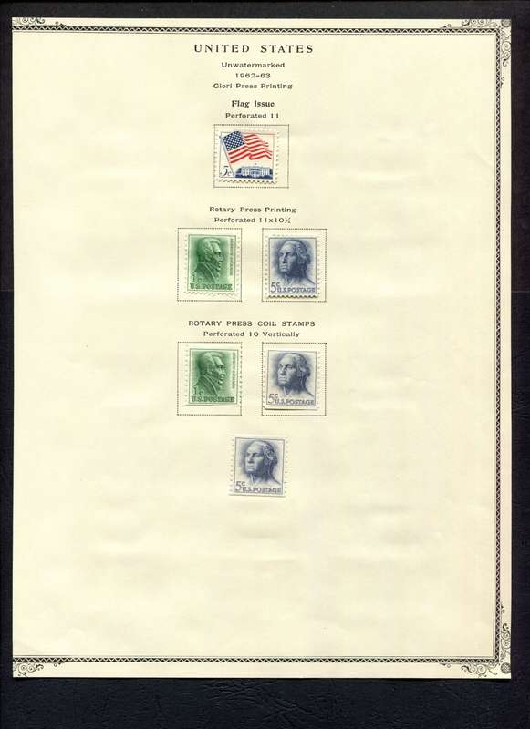 USA - 6 Stamps Mounted (Hinged) On Old Album Page