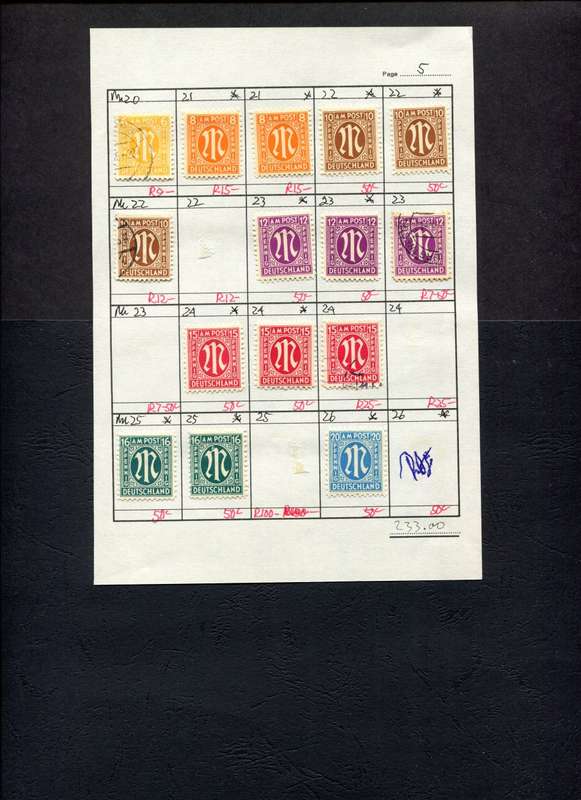 Germany - 15 Stamps Mounted On Old Approval Page