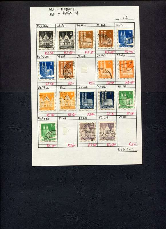 Germany - 17 Stamps Mounted On Old Approval Page