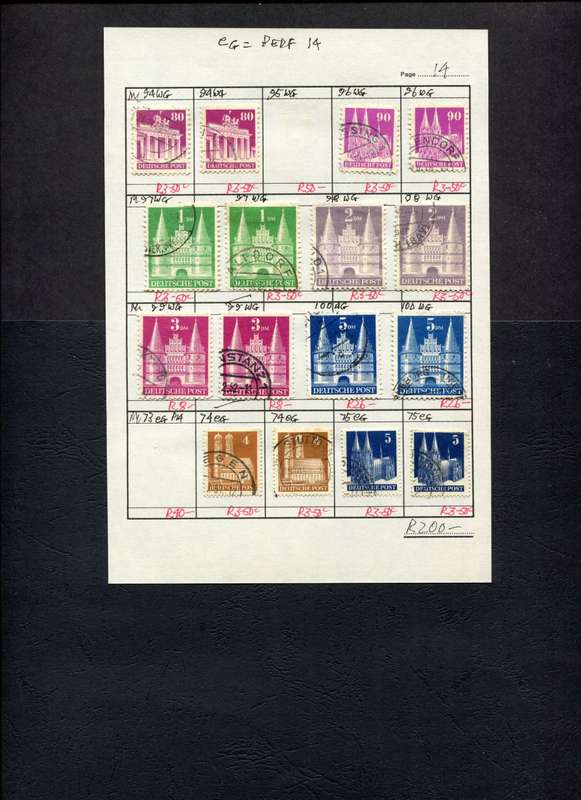 Germany - 16 Stamps Mounted On Old Approval Page