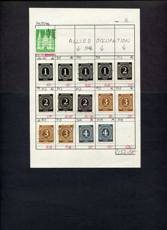 Germany - 15 Stamps Mounted On Old Approval Page