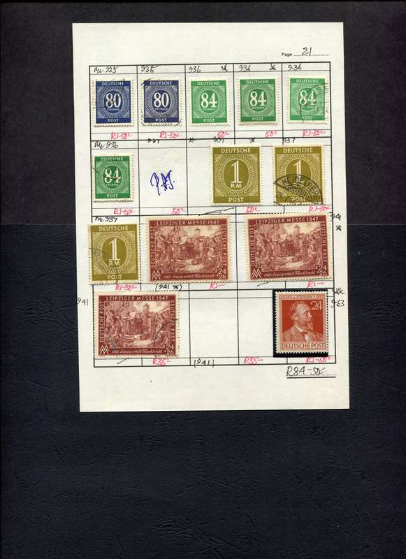 Germany - 13 Stamps Mounted On Old Approval Page