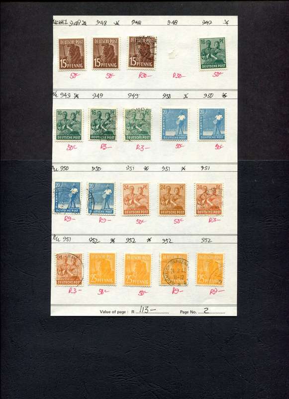 Germany - 19 Stamps Mounted On Old Approval Page