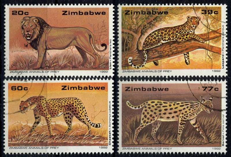 Zimbabwe - Big Cats - 1992 - CTO