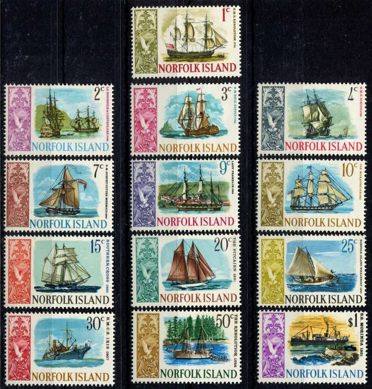 Norfolk Island - Ships - 1967 - MNH - Part Set Of 13 Missing 5 c