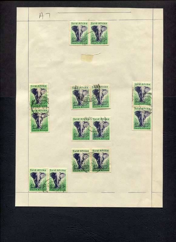 Union of SA - 14 Stamps Mounted (Hinged) on Old Stock Page