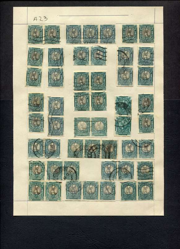 Union of SA - 51 Stamps Mounted (Hinged) on Old Stock Page